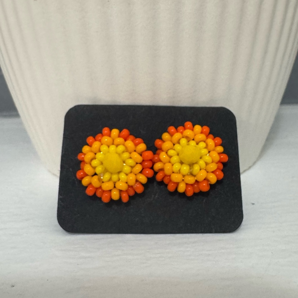 Huichol Beaded Stud Earrings